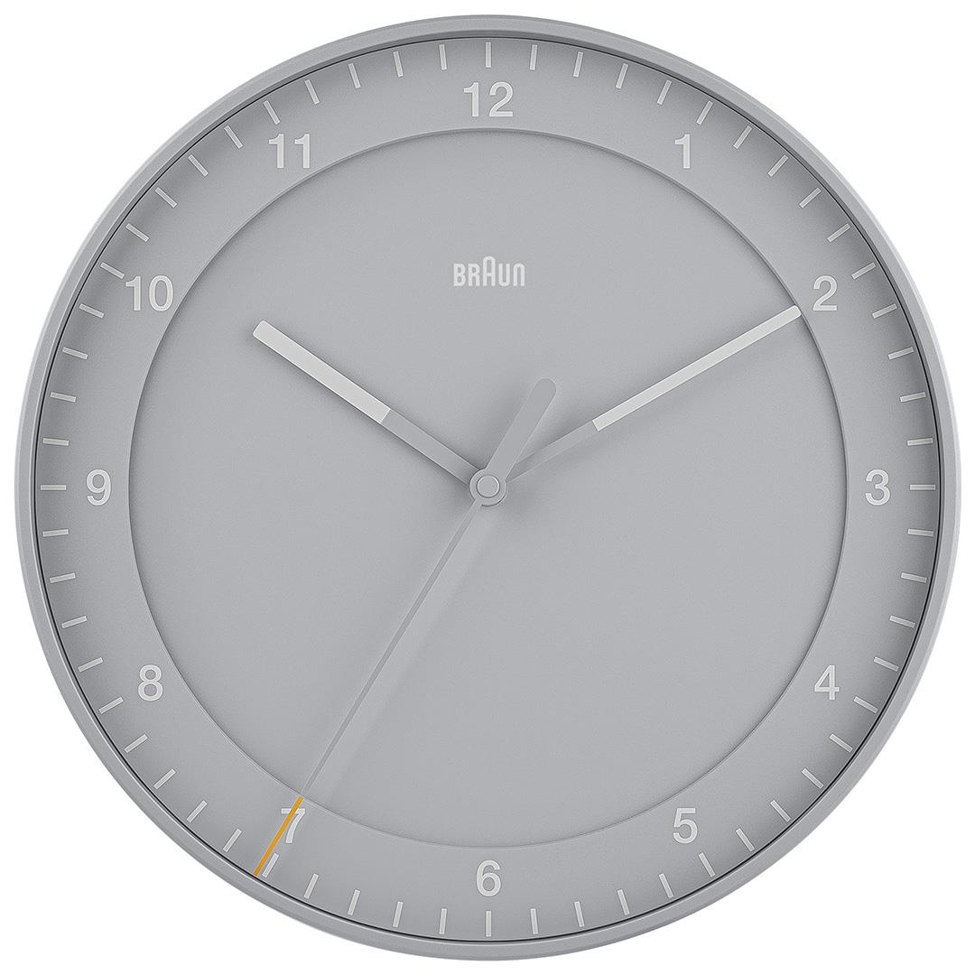 インテリア時計 BRAUN Wall clock BC17G 30cm BC17 Braun classic large analogue wall clock - grey – US - Braun