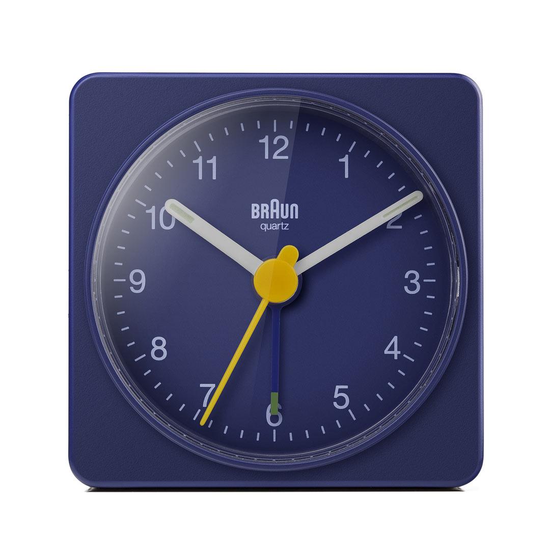 BC02 Braun classic travel analogue alarm clock - blue – US - Braun