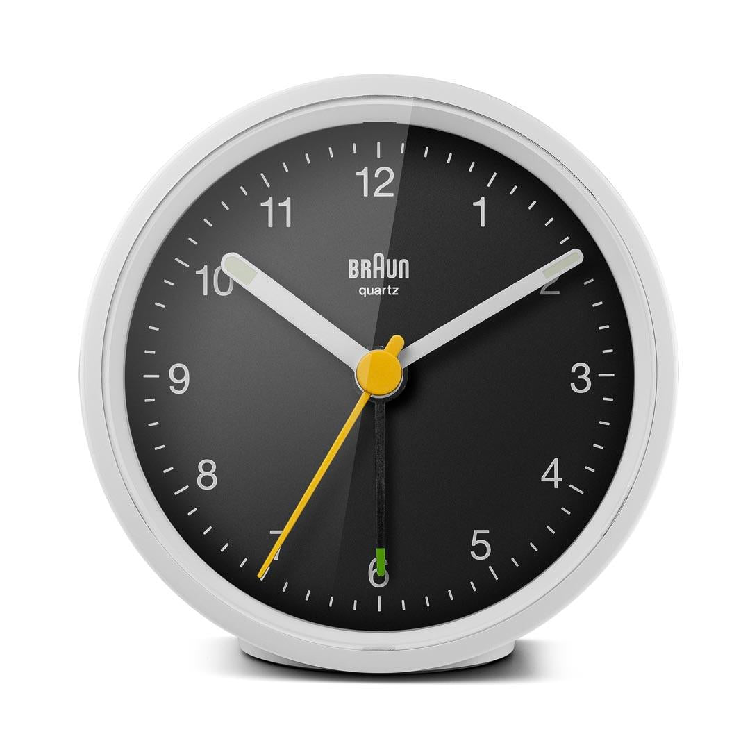 BC12 Braun classic analogue alarm clock white & black Braun Clocks US