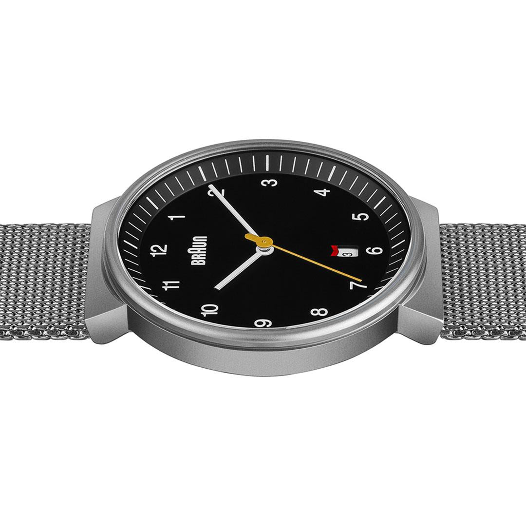 BN0032 Braun gents classic watch - black dial and silver mesh