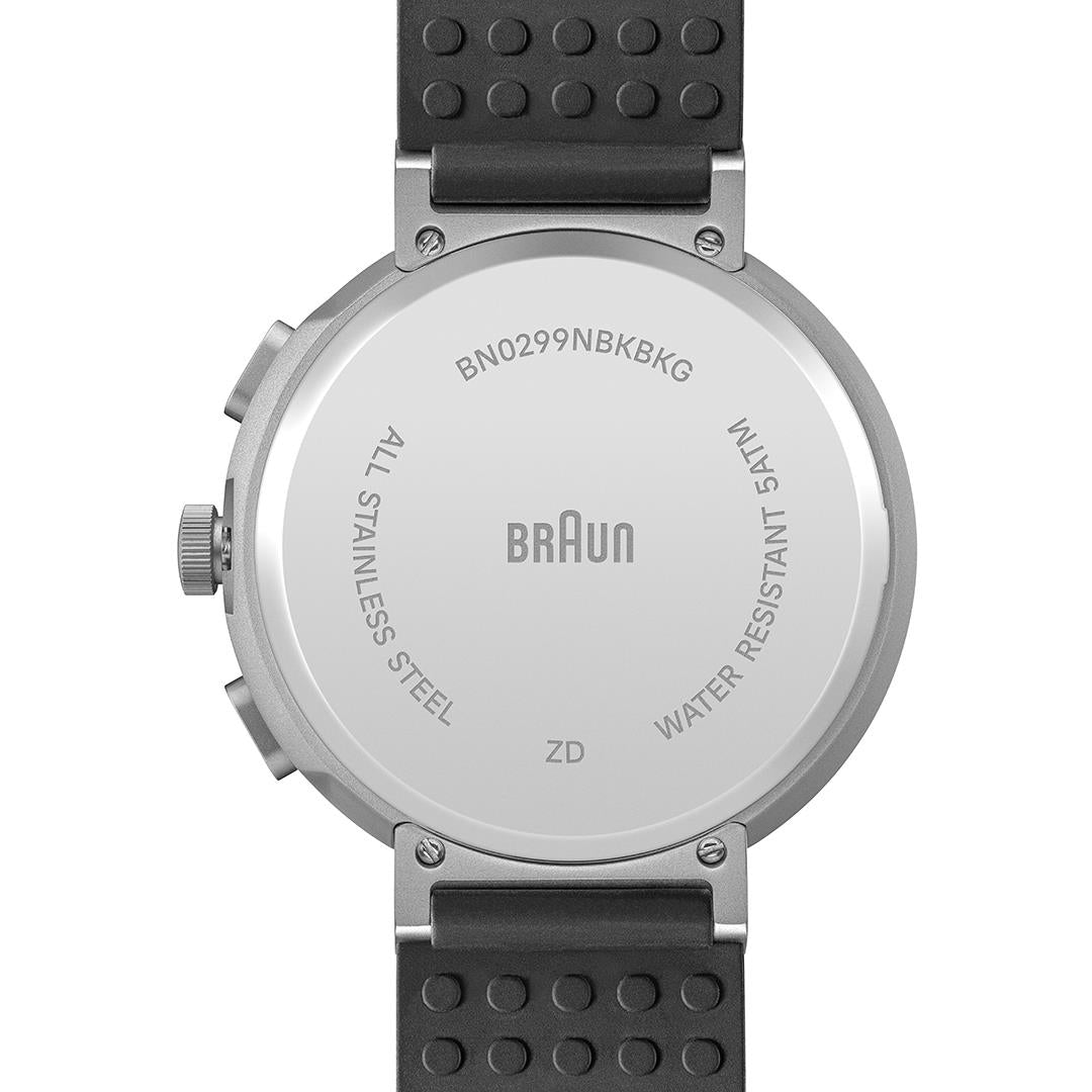 BN0299 Braun gents step counter watch - black dial and black