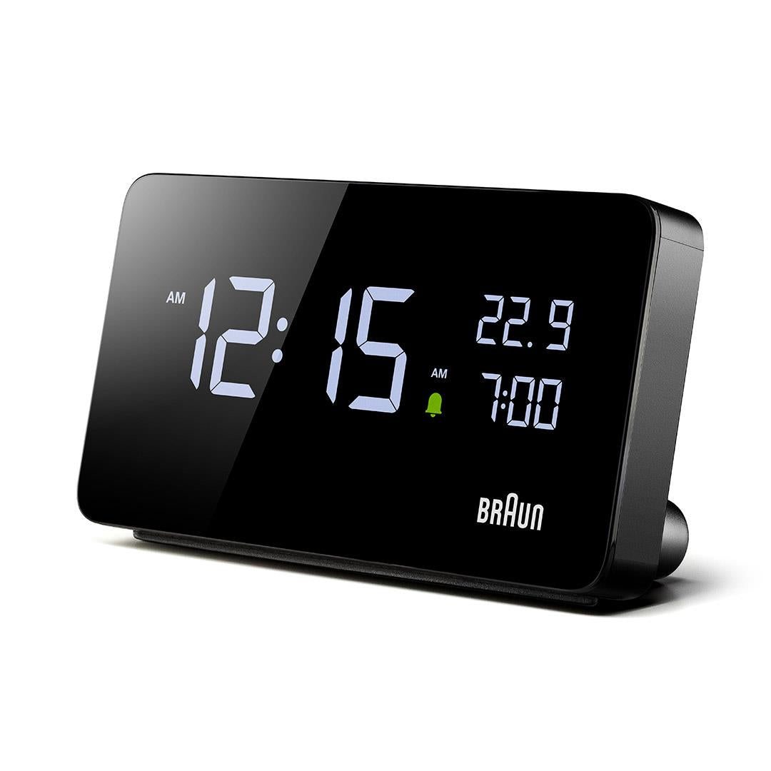 BC20 Braun digital rectangular alarm clock - black – US - Braun Clocks ...