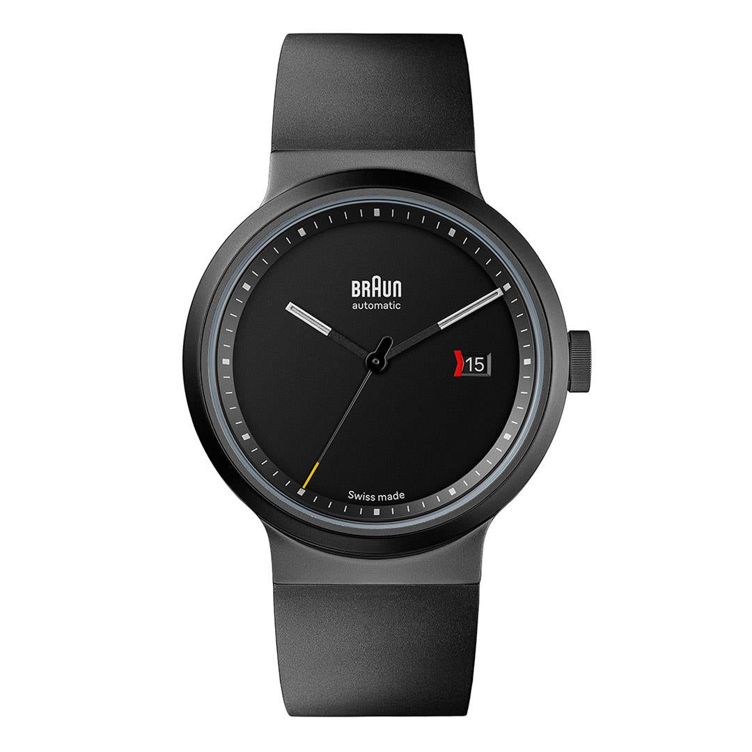 BN0279 Braun Swiss made automatic watch black dial and black