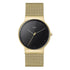 BN0211 Braun gents classic slim watch - black dial and gold mesh bracelet