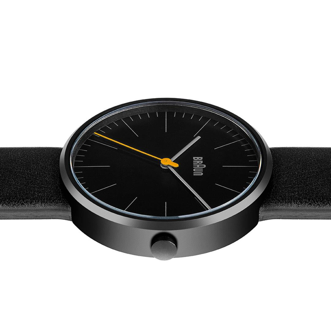 BN0172 Braun gents classic watch - black dial and black leather