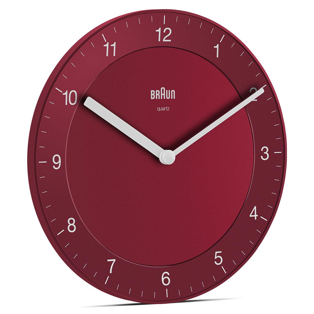 BC06 Braun classic analogue wall clock red Braun Clocks US