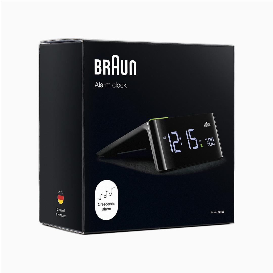 Braun Digitale wekker met lcd-display, 2 USB-C-poorten voor het opladen van andere apparaten, weergave van tijd en datum, touch snooze, snelinstelling, in zwart, model BC20B Braun Digitale wekker met lcd-display, 2 USB-C-poorten voor het opladen van andere apparaten, weergave van tijd en datum, touch snooze, snelinstelling, in zwart, model BC20B