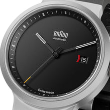 BN0279 Braun Swiss made automatic watch black dial and black