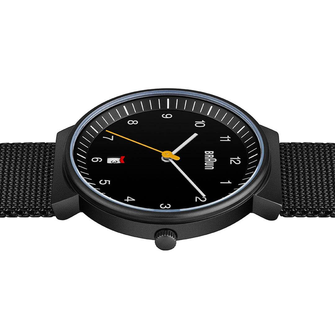 BN0032 Braun gents classic watch - black dial and black mesh
