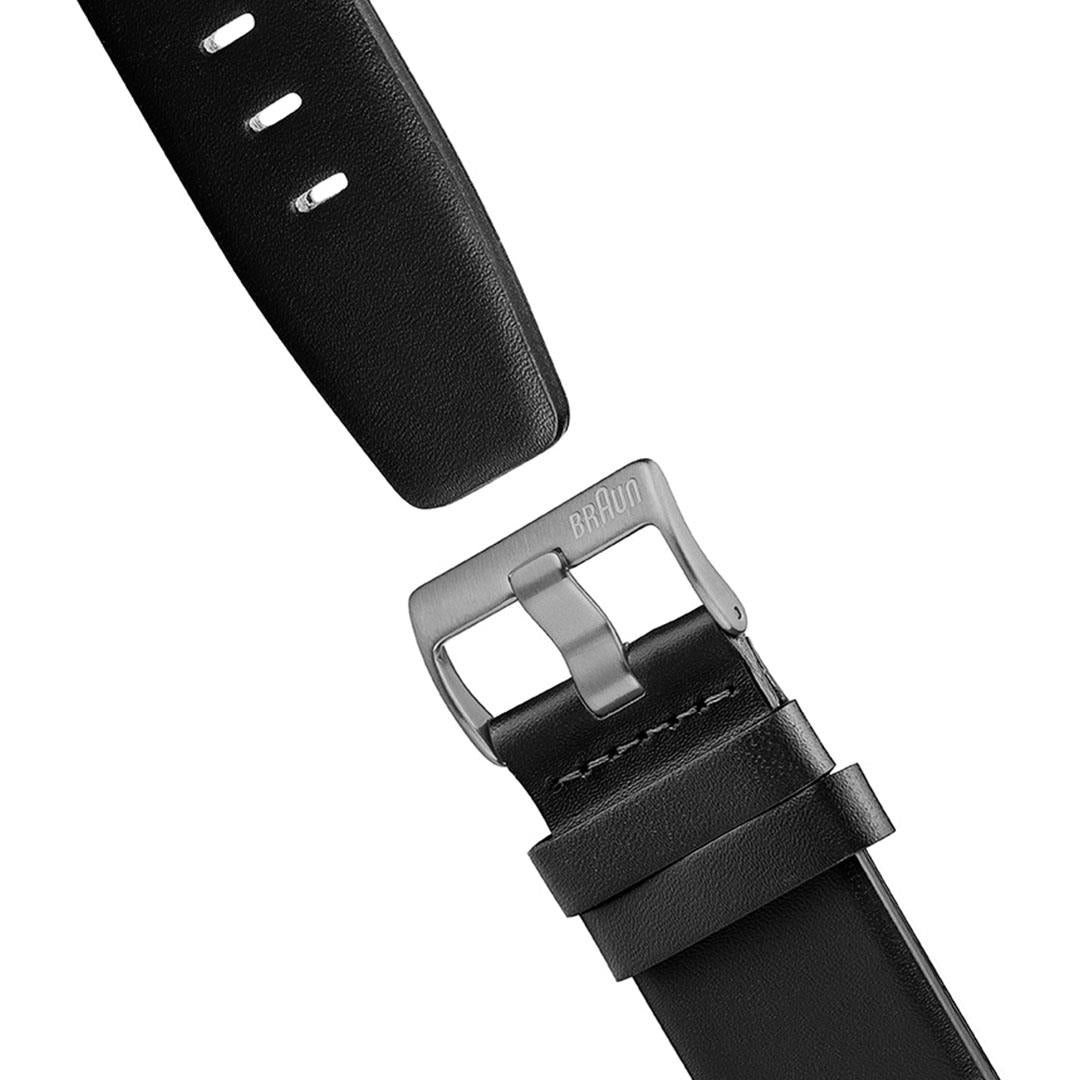 BN0021 Braun gents classic watch - white dial and black leather