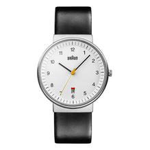 BN0032 Braun gents classic watch - white dial and black leather