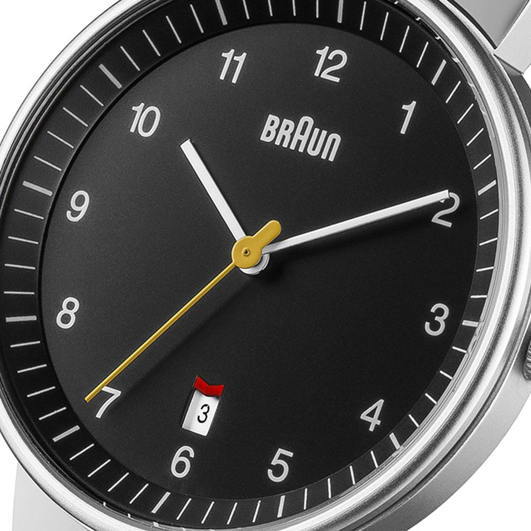 BN0032 Braun gents classic watch - black dial and silver mesh