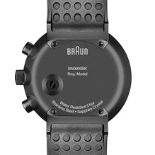 BN0095 Braun gents prestige chronograph watch - black dial and black r –  Braun Clocks - US