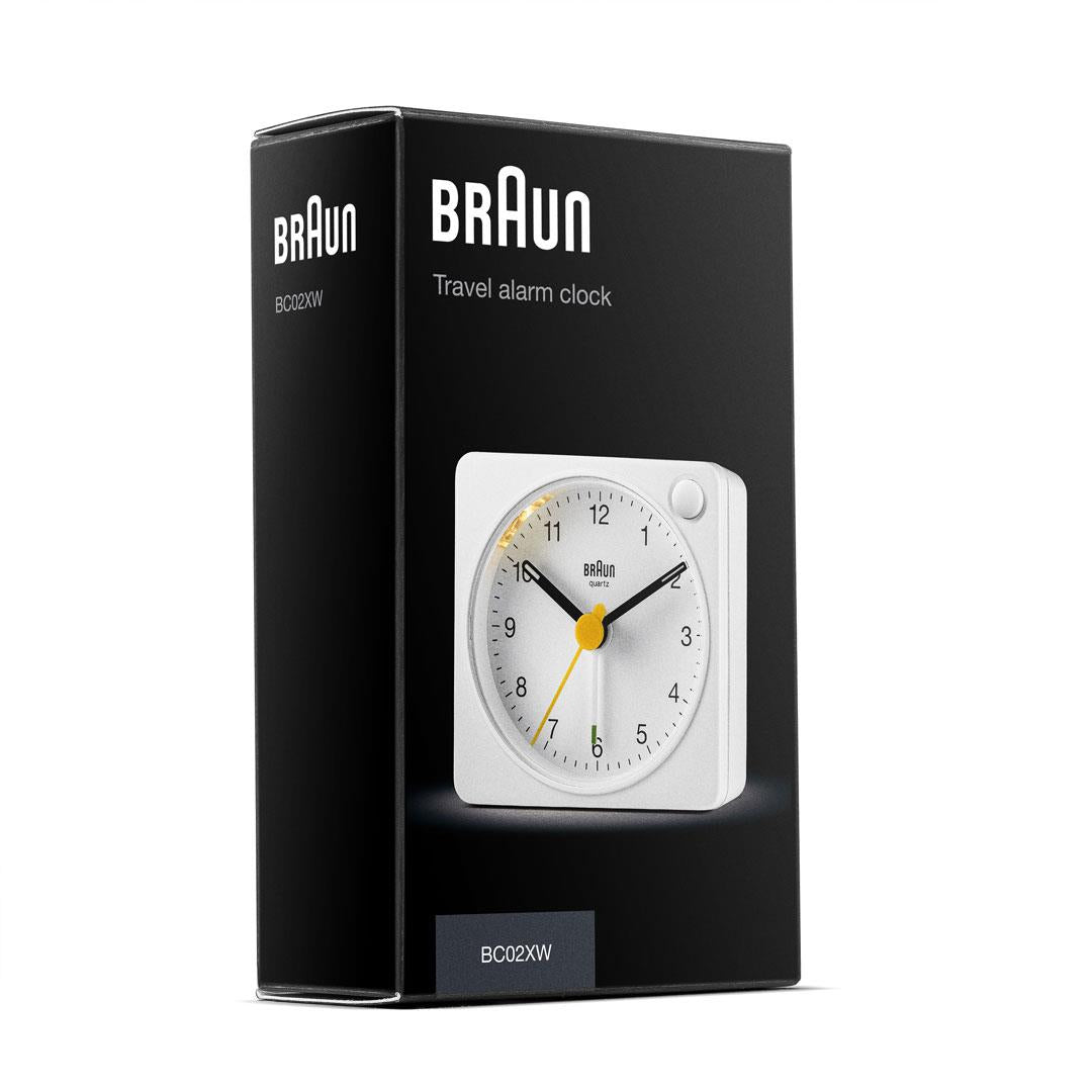 BC02X Braun Classic Analogue Travel Alarm Clock - White – Braun 