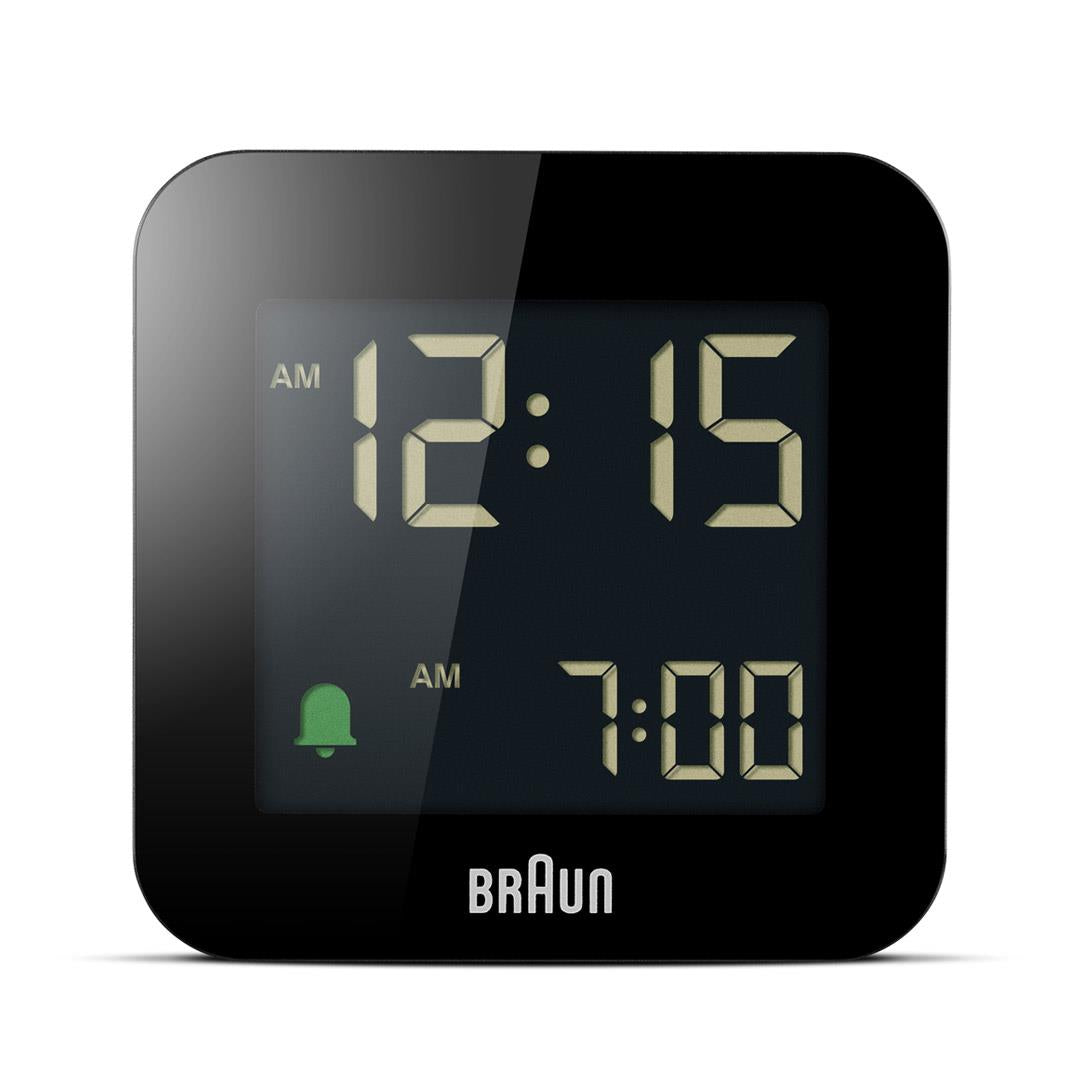 BC08 Braun digital travel alarm clock - black – US - Braun Clocks