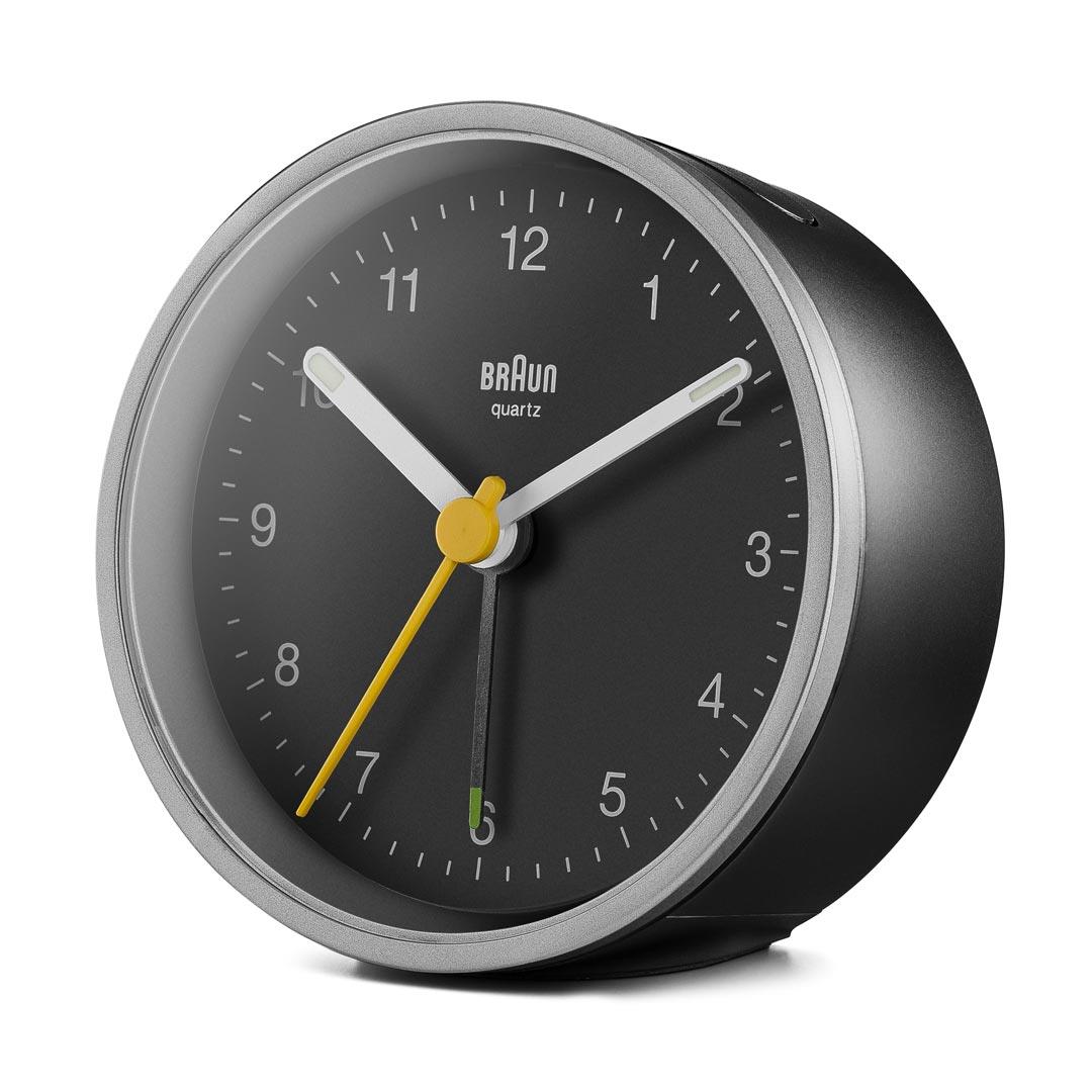 BC12 Braun classic analogue alarm clock - silver & black – US