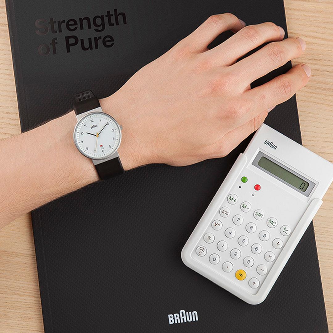 BN0032 Braun gents classic watch - white dial and black leather