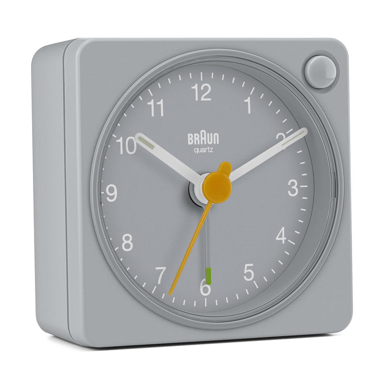 BC02X Braun Classic Analogue Travel Alarm Clock - Grey