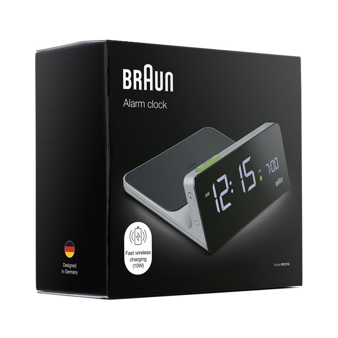 快適グッズ・旅行小物 BRAUN Digital Alarm Clock BC21G BC21 Braun digital wireless charging alarm clock - grey