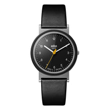 AW10 Braun classic watch - black dial and black leather